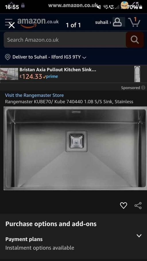 Buy & Sell East London Redbridge - Photos for rangemaster kube 70 undermount sink