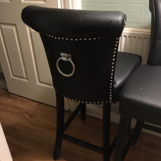 Buy & Sell Merseyside Liverpool - Photos for Two black leather chair stools