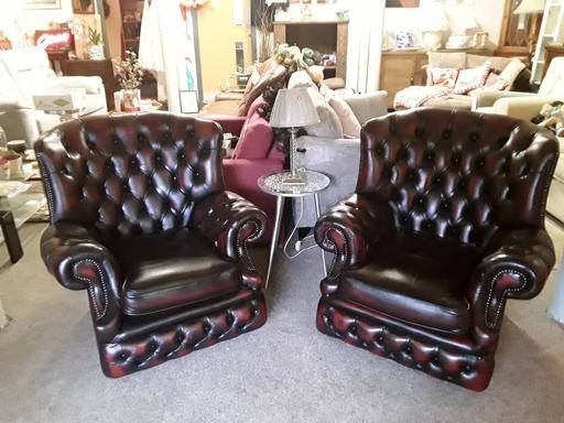 Buy & Sell Greater Manchester Tameside - Photos for Oxblood Chesterfield armchairs £270 & £325