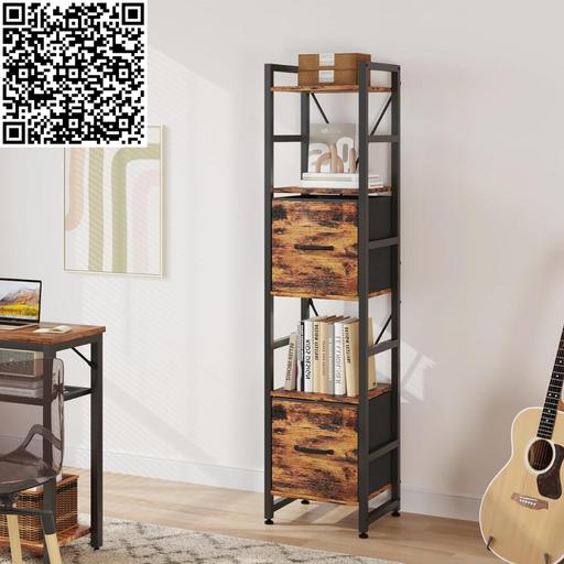 Buy & Sell Central London - Photos for 5 Tier Bookcase,Tall Narrow Bookshelf