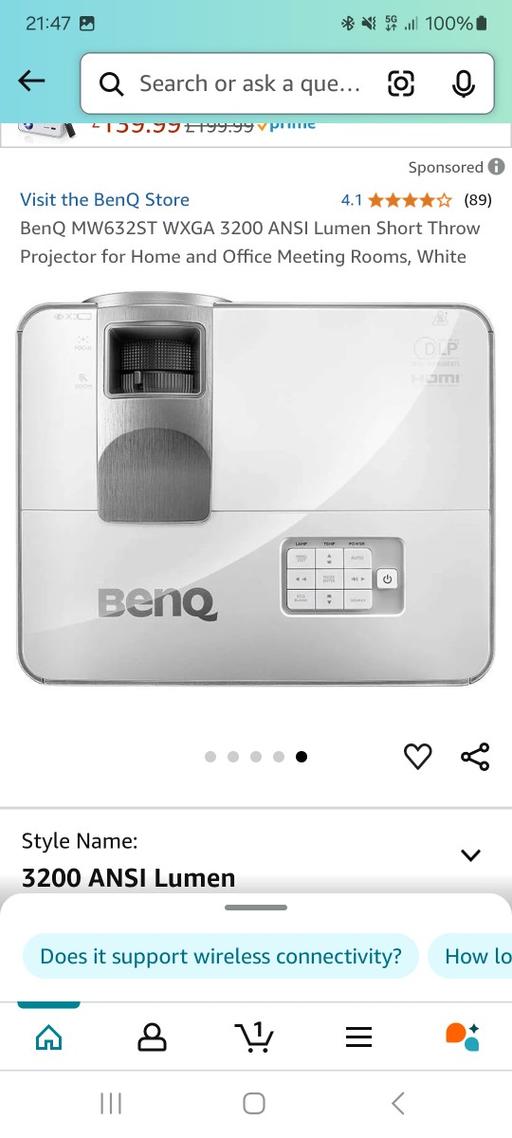 Buy & Sell West London East Acton - West London - Photos for BenQ MW632ST WXGA 3200 ANSI Lumen Short Throw