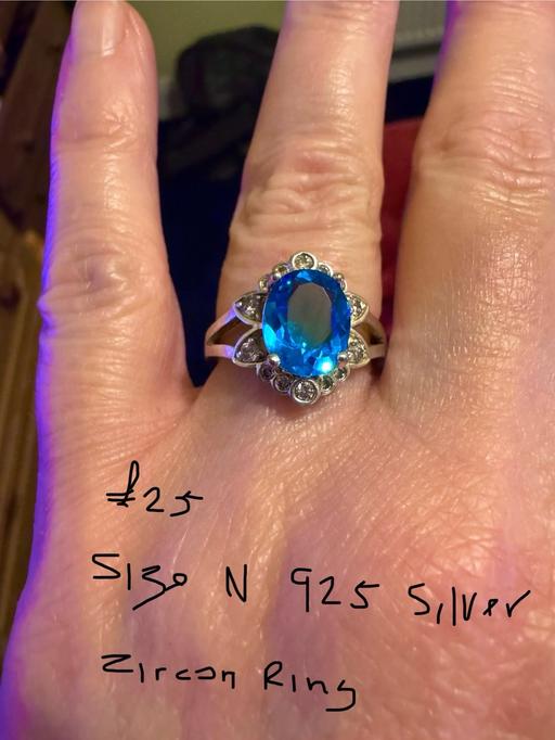 Buy & Sell South West London Kingston upon Thames - Photos for New Size N 925 silver blue/white zircon ring