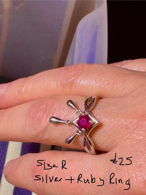 Buy & Sell South West London Kingston upon Thames - Photos for New Size R sterling silver Ruby gem ring