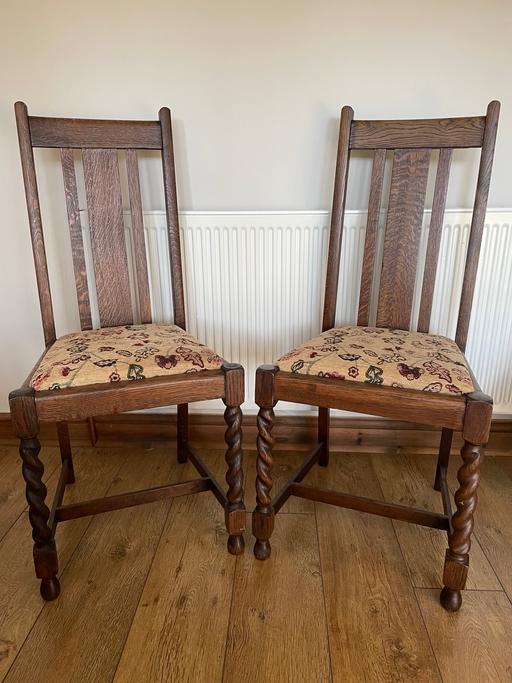 Buy & Sell West Midlands Birmingham - Photos for Two Vintage Oak Barley Twist Dining Chairs