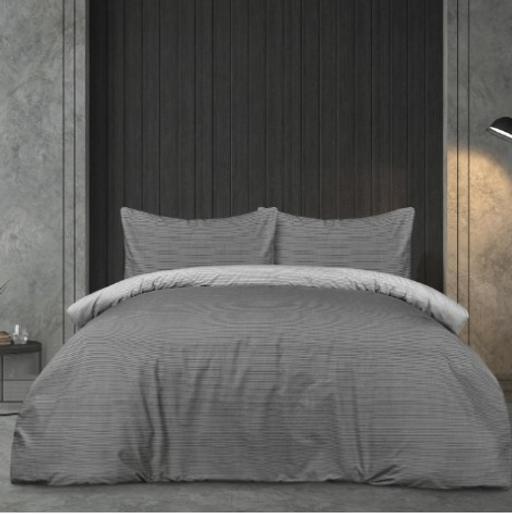 Buy & Sell Greater Manchester Bolton - Photos for New double grey pinstripe bedding set