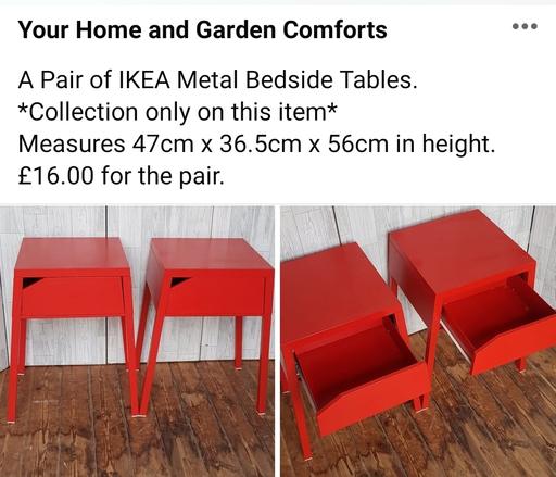 Buy & Sell Leicestershire Harborough - Photos for A Pair of IKEA Metal Bedside Tables.