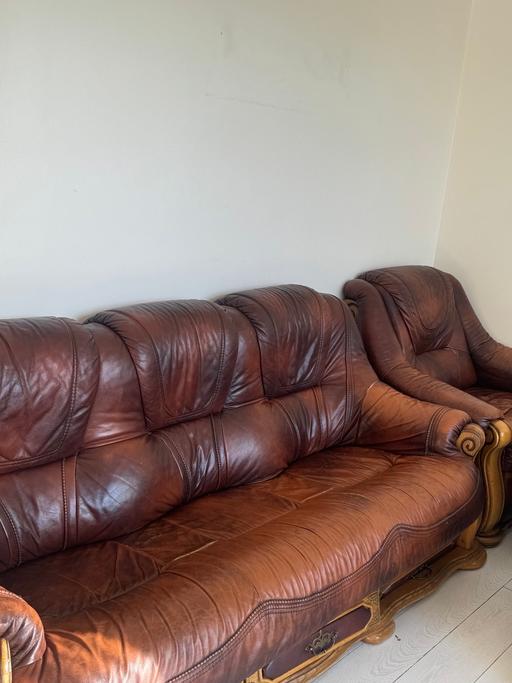 Buy & Sell Central London Charing Cross - Central London - Photos for Vintage leather sofa and one arm chair