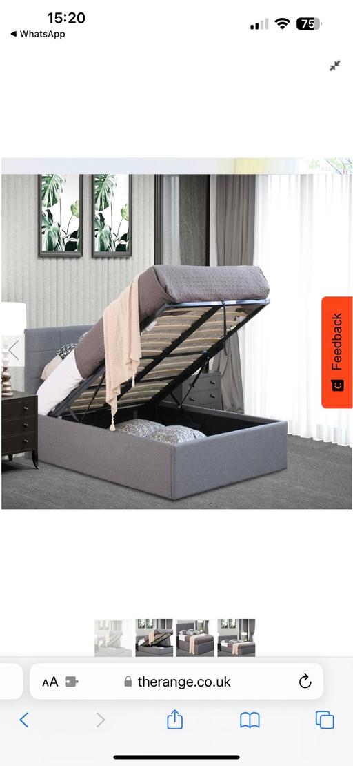 Buy & Sell Hampshire Hart - Photos for Single grey fabric gas lift ottoman bed