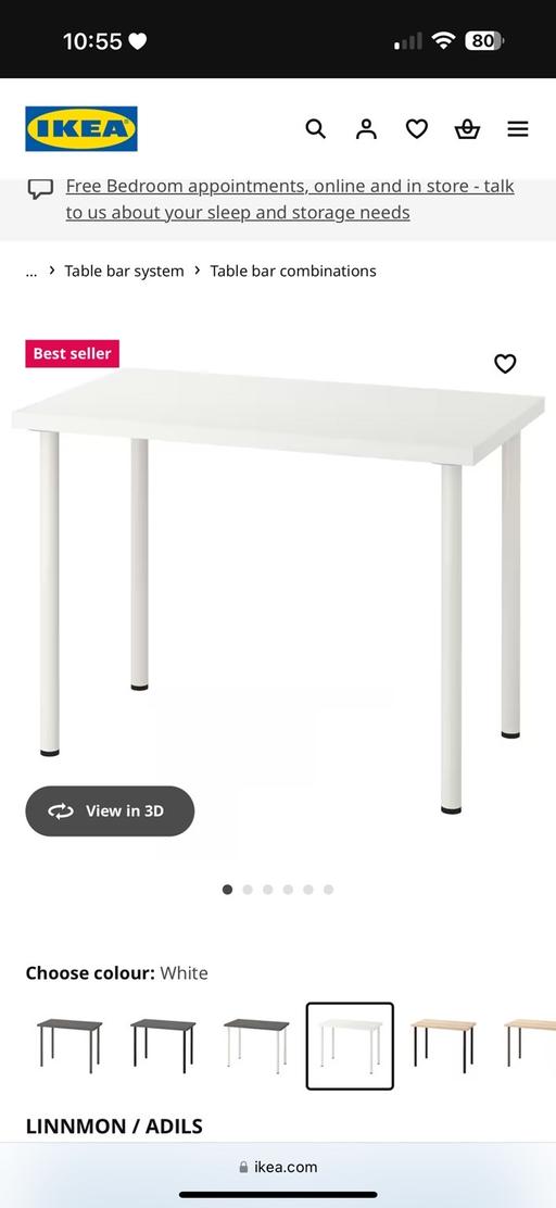 Buy & Sell North West London Queensbury - Harrow - Photos for IKEA Linnmon white Table 100 x 60 cm