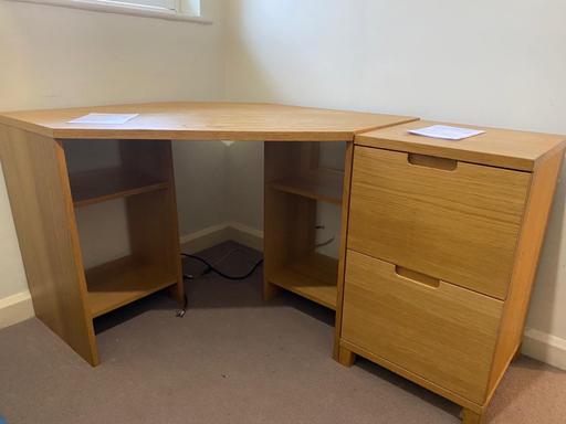 Buy & Sell North London East Finchley - North London - Photos for Corner desk & filing cabinet oak veneer