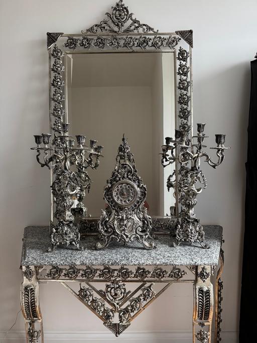 Buy & Sell North West London Grahame Park - North West London - Photos for Baroque Style Marble Console Table And Mirror