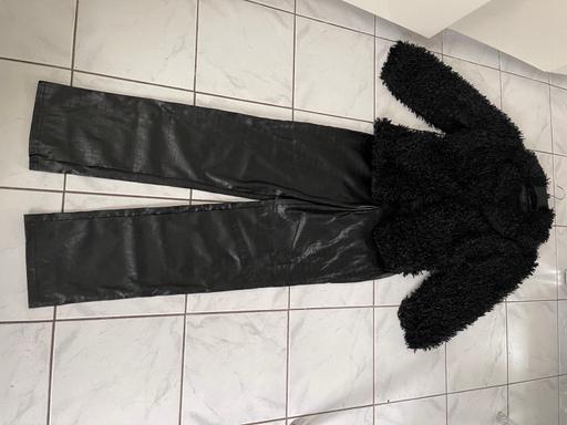 Buy & Sell Worcestershire Bromsgrove - Photos for Black fluffy jacket and faux leather trousers