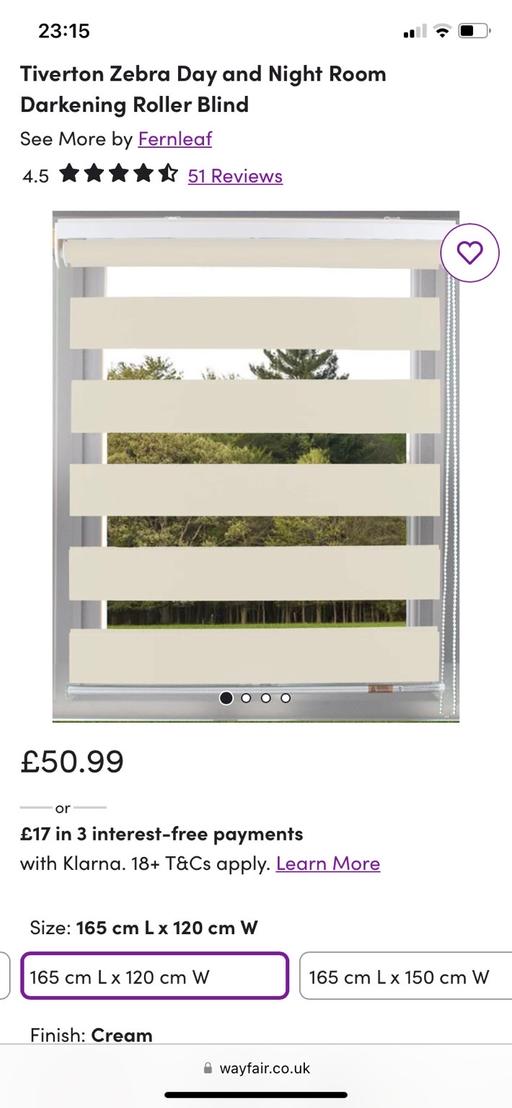 Buy & Sell South East London Catford - South East London - Photos for NEW day & night cream Blind (120cm W 165cm D)