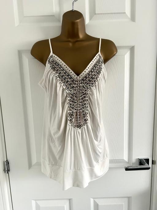 Buy & Sell Warwickshire Nuneaton and Bedworth - Photos for Next Cream Cami Embellished Vest Top 12