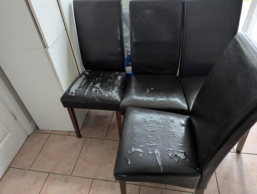 Buy & Sell East London Seven Kings - East London - Photos for 12 x Black/Brown Faux Leather Dining Chairs