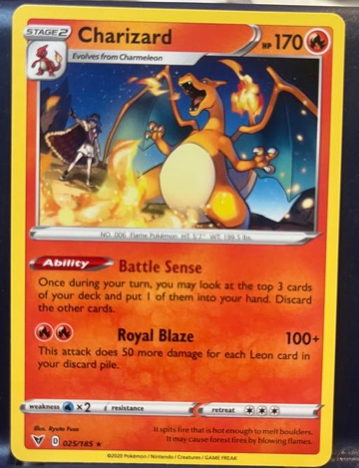 Buy & Sell Hertfordshire North Hertfordshire - Photos for Pokemon card - Charizard 025/185 non holo