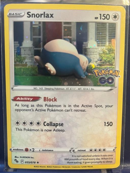 Buy & Sell Hertfordshire North Hertfordshire - Photos for Pokemon card - Snorlax 055/078 Pokemon Go