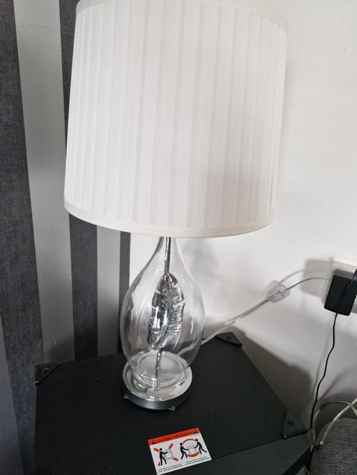 Buy & Sell West Midlands Solihull - Photos for Table lamp silver feather in glass base with