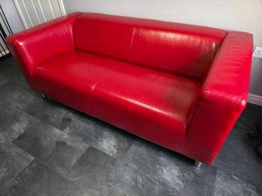 Buy & Sell Staffordshire Stafford - Photos for IKEA KLIPPAN 2-Seater Sofa – Red Faux Leather