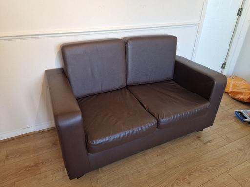 Buy & Sell East London Old Ford - East London - Photos for Brown leather 2 (two) seater sofa