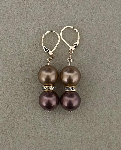 Buy & Sell Hertfordshire Dacorum - Photos for Bronze and brown pearl earrings