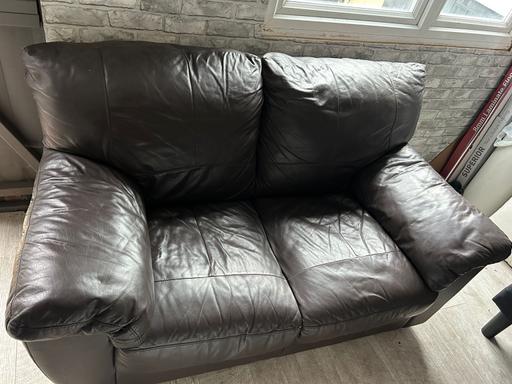 Buy & Sell Surrey Epsom and Ewell - Photos for FREE Brown Leather Sofa