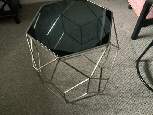 Buy & Sell Warwickshire North Warwickshire - Photos for Glass hexagon table excellent condition