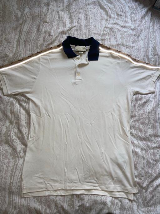 Buy & Sell Bristol Eastville - Bristol - Photos for White Gucci Polo Shirt with reflective tape