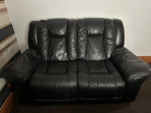 Buy & Sell West Midlands Solihull - Photos for 2 Seater black leather settee