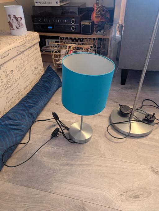 Buy & Sell Flintshire - Wales Broughton - Flintshire - Photos for Teal shade table lamp and matching floor lamp