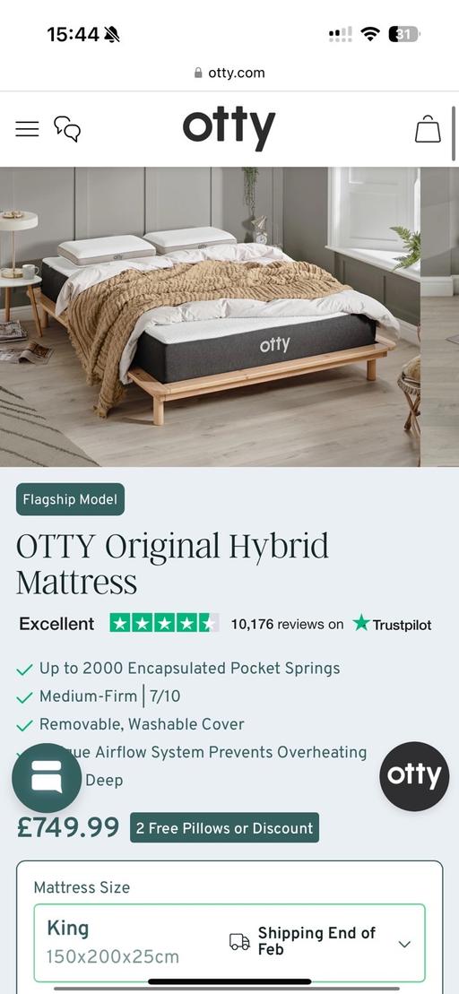 Buy & Sell Isle of Wight Guernsey - Photos for King size hybrid OTTY mattress