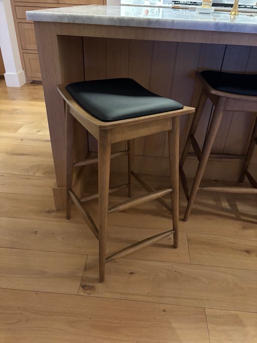 Buy & Sell South East London Blackheath Royal Standard - South East London - Photos for 4 teak and faux black leather kitchen stools