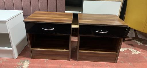 Buy & Sell Greater Manchester Tameside - Photos for Walnut & black bedside x 2