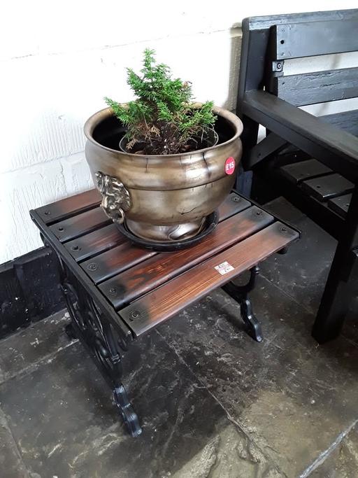 Buy & Sell Greater Manchester Tameside - Photos for Small cast iron table with solid pine slats