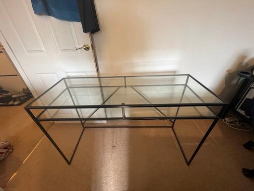 Buy & Sell South East London Coombe - Croydon - Photos for Glass console table with metal black frame