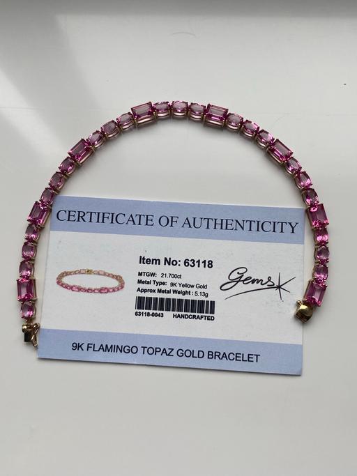 Buy & Sell West Midlands Coventry - Photos for 9ct flamingo topaz bracelet 21ct