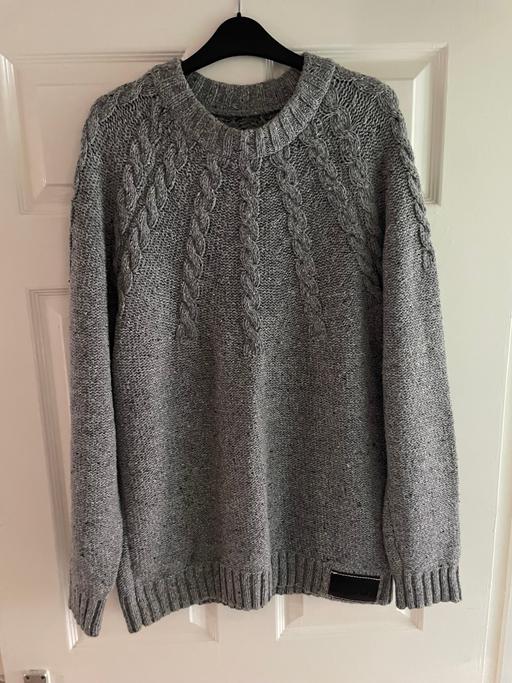 Buy & Sell Worcestershire Malvern Hills - Photos for Men's Grey Superdry cable knit jumper 2XL