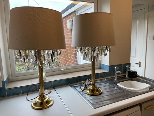 Buy & Sell Cheshire East Over Alderley - Cheshire East - Photos for Large vintage pair of brass table lamps