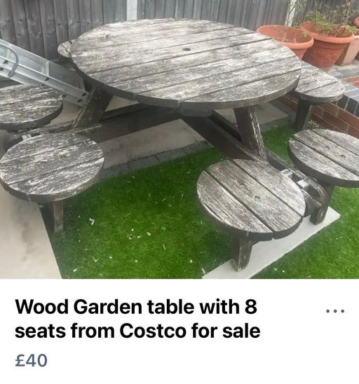 Buy & Sell South East London Coombe - Croydon - Photos for Costco Wooden Garden Table with 8 seats