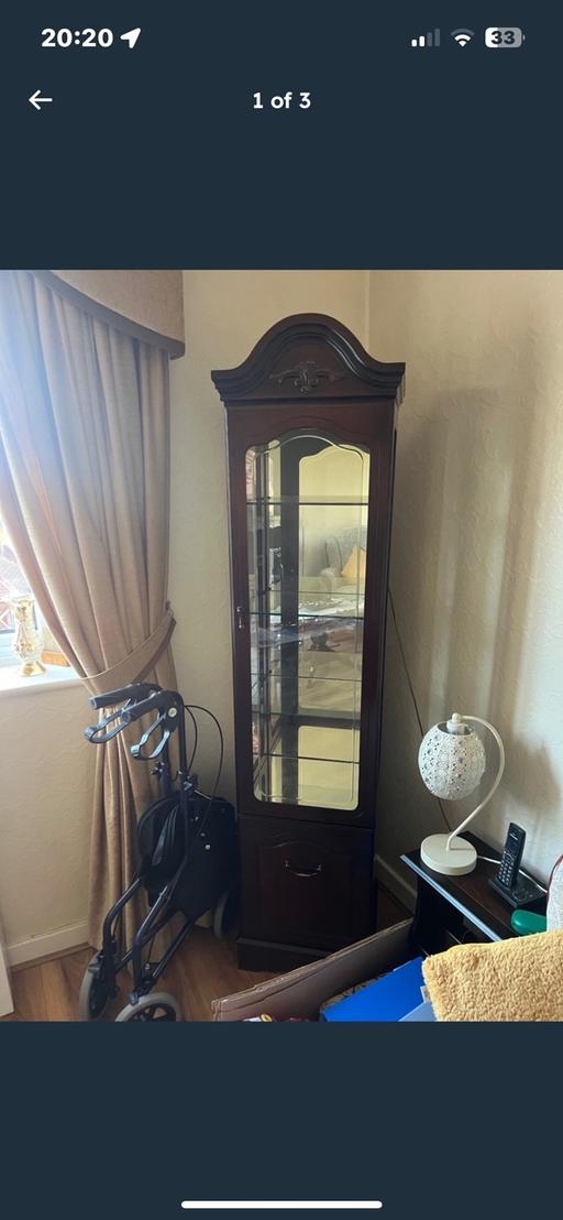 Buy & Sell Worcestershire Bromsgrove - Photos for Mahogany glass cabinet with lights