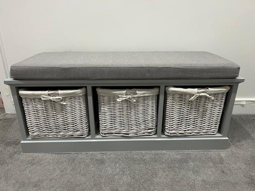 Buy & Sell Essex Castle Point - Photos for Grey shoe storage bench with baskets