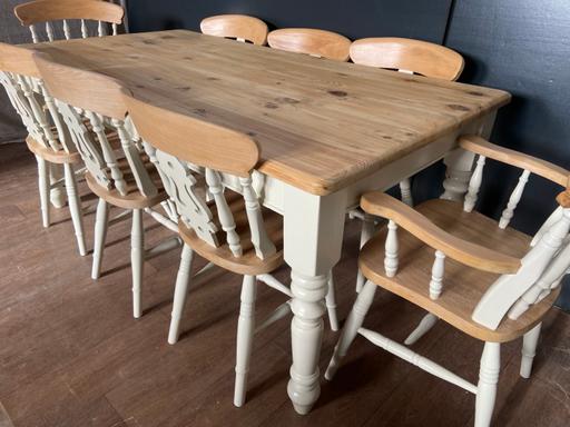 Buy & Sell Denbighshire - Wales Prestatyn - Denbighshire - Photos for Farmhouse dining table with eight chairs