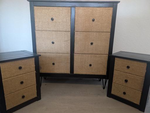 Buy & Sell West Midlands Birmingham - Photos for Black Rattan bedroom chest of drawers set