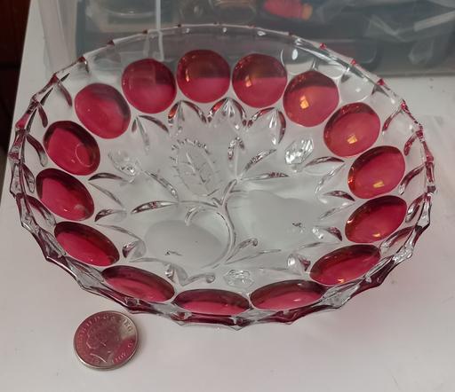 Buy & Sell Merseyside Saint Helens - Photos for antique cranberry crystal glass footed bowl 