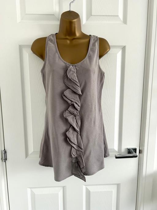 Buy & Sell Warwickshire Nuneaton and Bedworth - Photos for Warehouse Grey Ruffle Tunic Vest Top Size 10