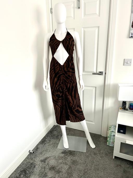 Buy & Sell Warwickshire Nuneaton and Bedworth - Photos for H&M Brown Animal Print Cut Out Dress M