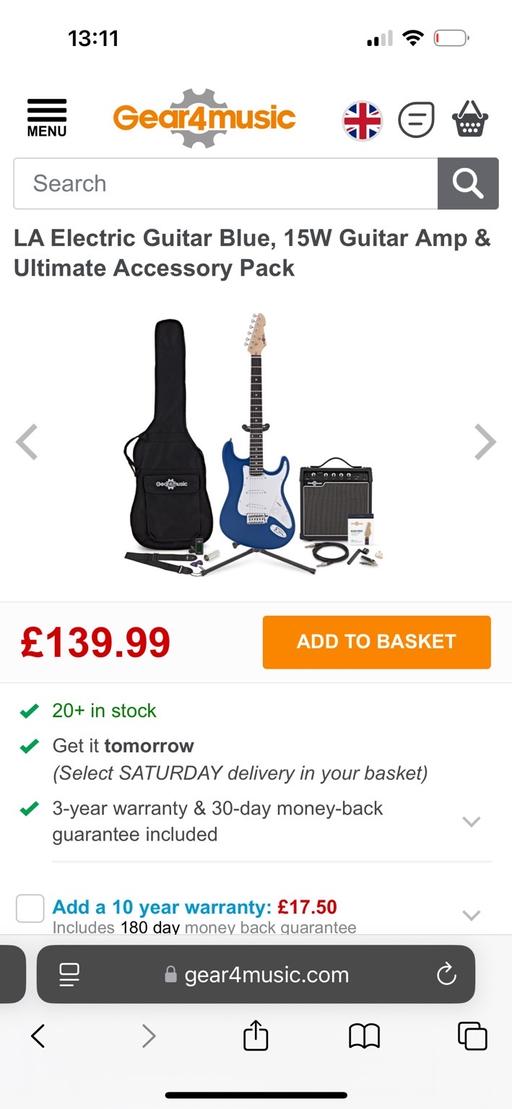 Buy & Sell South East London Goddington - South East London - Photos for Blue electric guitar like new