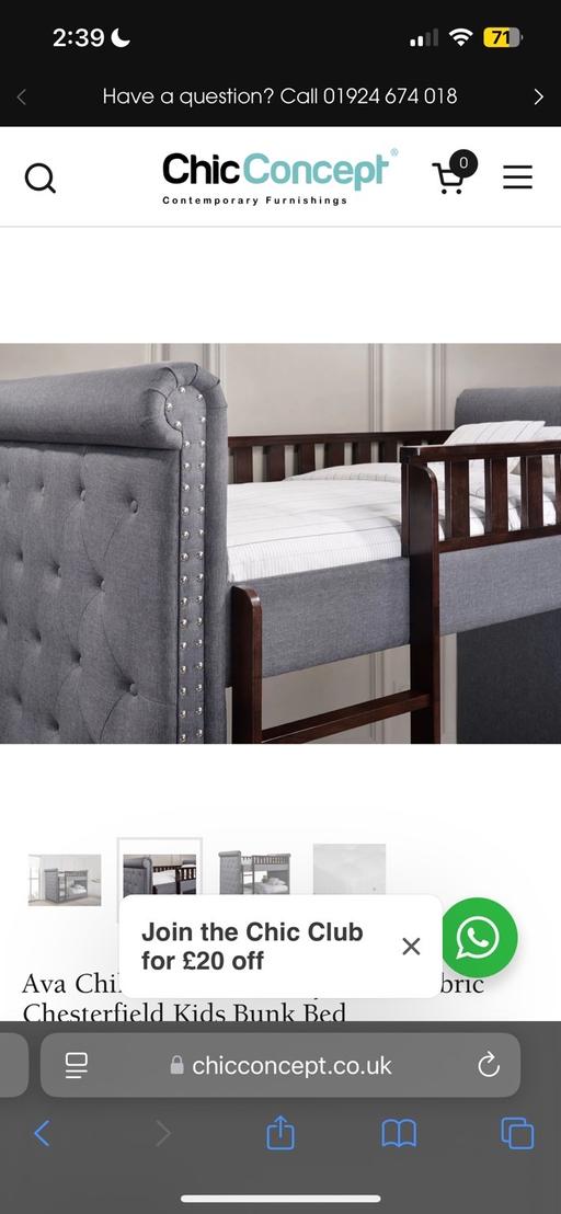 Buy & Sell South East London Brixton - South East London - Photos for Grey ottoman bunkbed