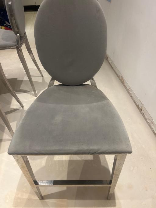 Buy & Sell East London Havering - Photos for 3 grey velvet bar stools