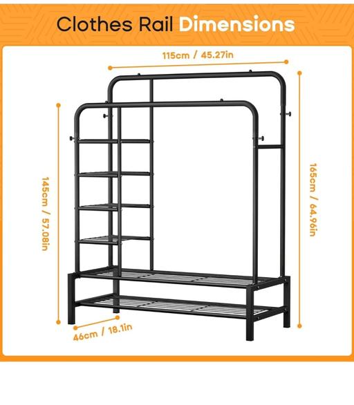 Buy & Sell West Midlands Sandwell - Photos for metal heavy duty clothes rail with shelves